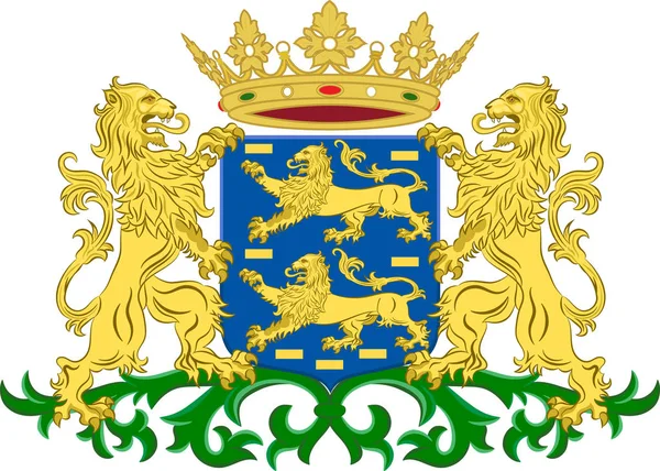 オランダのフリースラント州の紋章付き外衣 — ストックベクタ