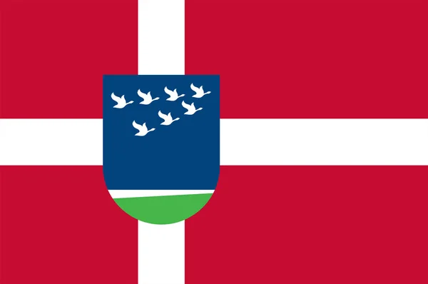 Vlag van Lolland is een gemeente in de regio van de Seeland in Denemarken — Stockvector