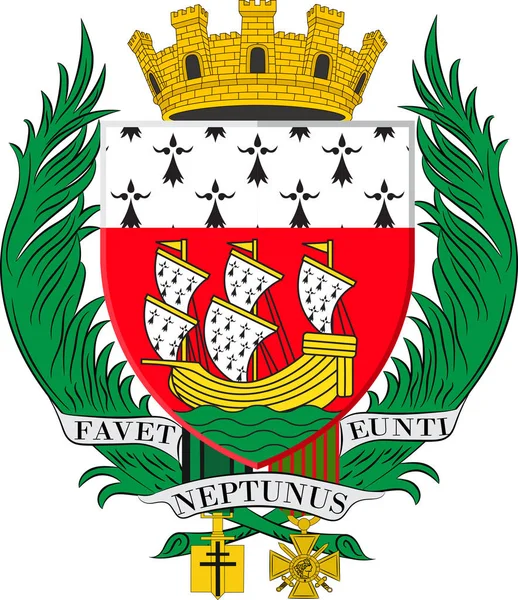 Herb Nantes w regionie Pays de la Loire jest regionem Francji — Wektor stockowy
