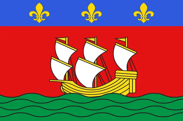 Flagge von la rochelle in charente-maritime von nouvelle-aquitaine i — Stockvektor