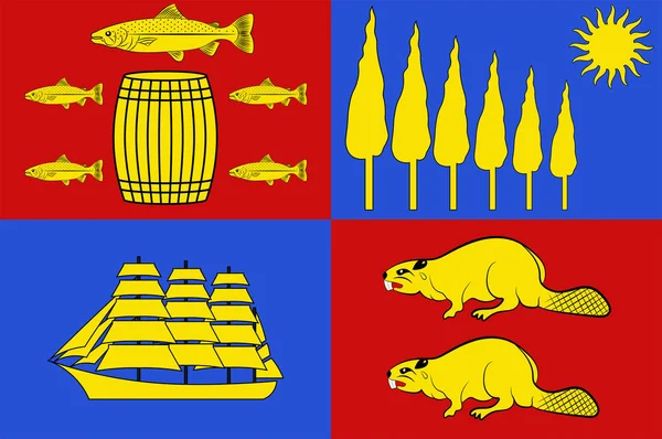 A kanadai New Brunswick-i Szent János zászlaja — Stock Vector