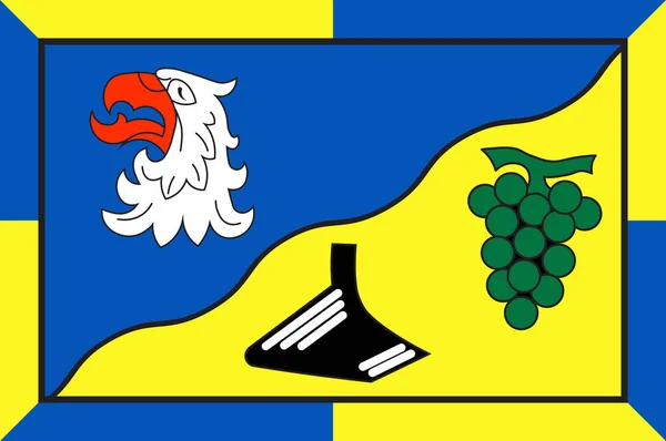 Флаг Монсхайма в Альцей-Вормсе, Рейнланд-Пфальц, Германия — стоковый вектор
