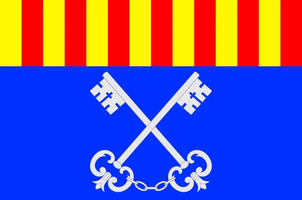 Vlag van Céret in de regio Occitanie in de deelstaat Pyrénées-Orientales — Stockvector