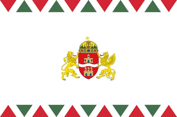 匈牙利布达佩斯国旗 — 图库矢量图片