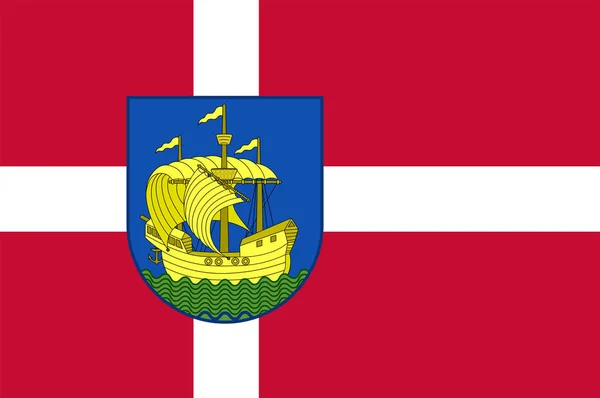 Flag of Toender es un municipio de Dinamarca. — Vector de stock