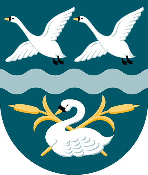 Escudo de Vallensbek es un municipio de Dinamarca. — Vector de stock