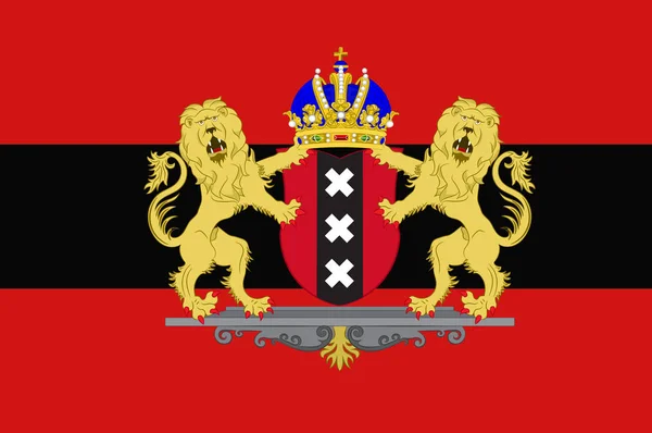 Bandera de Amsterdam of Netherlands — Archivo Imágenes Vectoriales