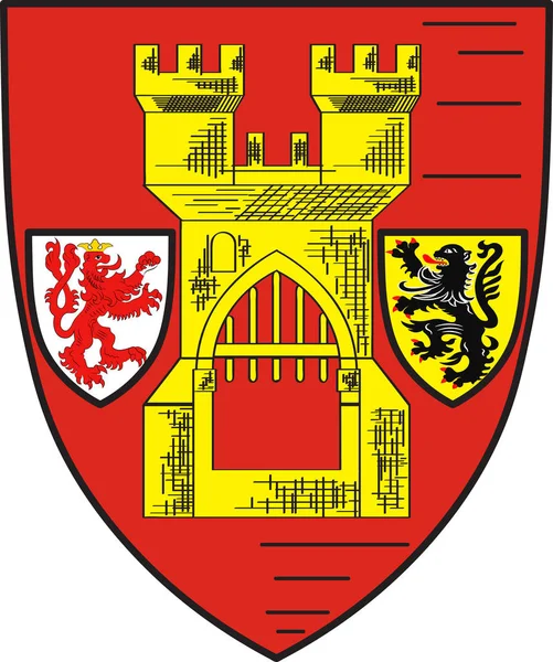 Escudo de la ciudad de Euskirchen en Renania del Norte-Westfalia, Germa — Vector de stock