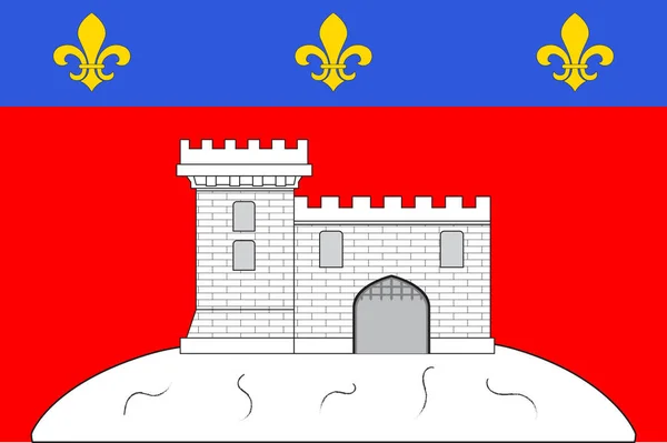 Bandera de Montbrison en el Loira de Auvernia-Ródano-Alpes en Fr. — Vector de stock