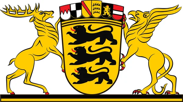 Escudo de armas de Baden-Wuerttemberg la tierra de Alemania — Archivo Imágenes Vectoriales
