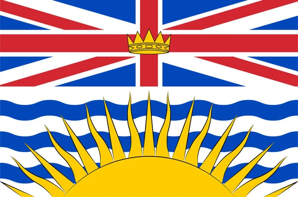 Флаг Британской Колумбии в Канаде — стоковый вектор