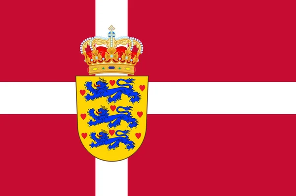 Bandera de Dinamarca — Vector de stock