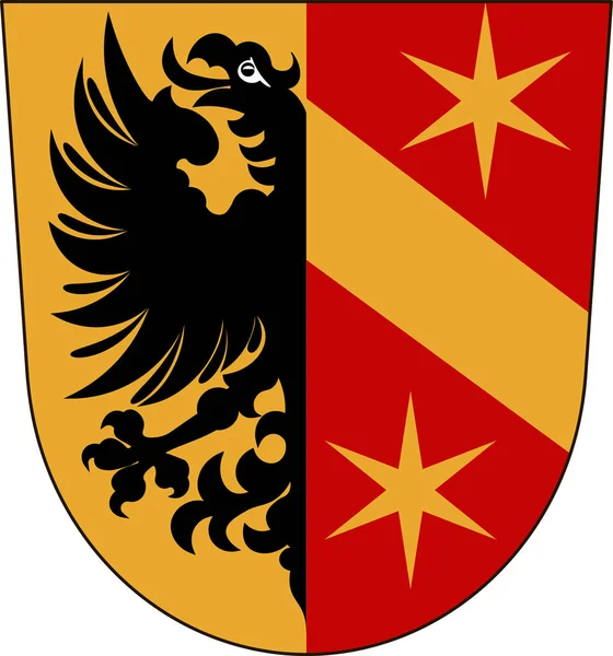 Герб Кауфбойрена в Швабии, Бавария, Германия . — стоковый вектор