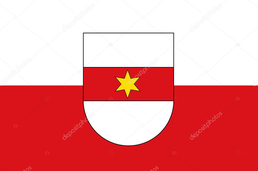 Flag of Bolzano in South Tyrol of Trentino-Alto Adige, Italy
