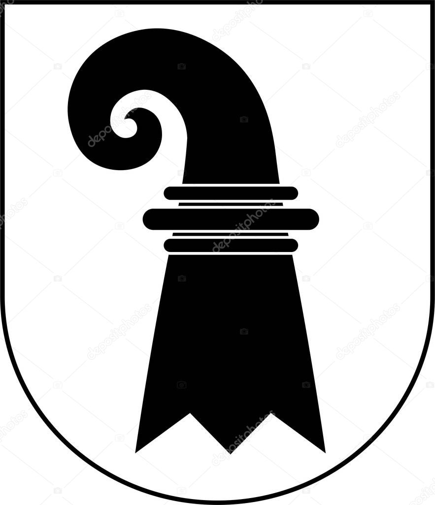 Coat of arms of Canton of Basel-Stadt in Switzerland