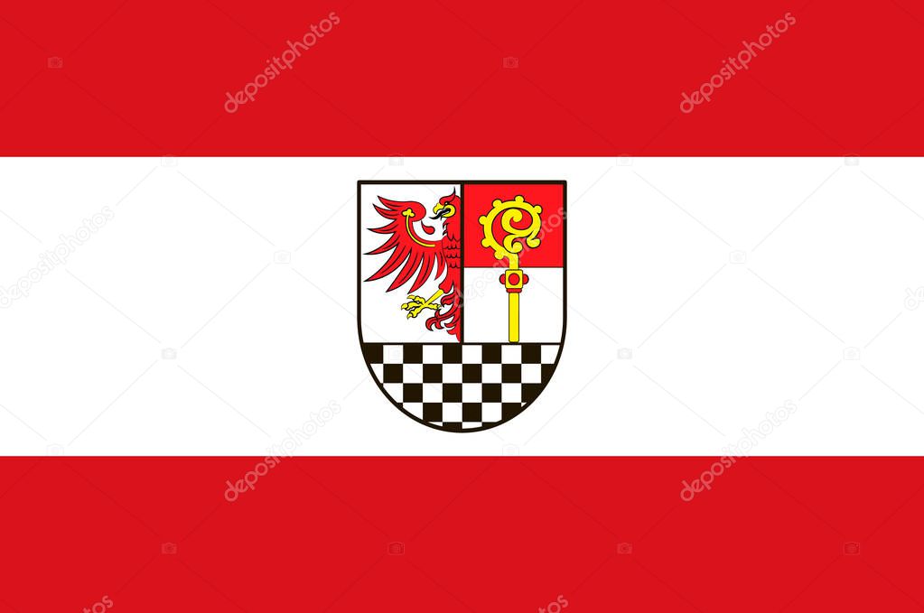 Flag of Teltow-Flaeming is a district in Brandenburg, Germany. Vector illustration from the 