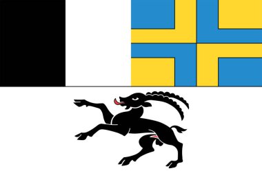 Isviçre 'deki Grisons Cumhuriyeti ve Kantonu bayrağı