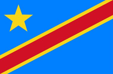 Flag of Democratic Republic of the Congo clipart