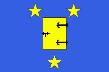 Nouvelle-Aquitaine ' d i Correze 'deki Ussel bayrağı en büyük reklam