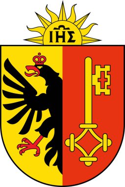 Coat of arms of Republic and Canton of the Geneva in Switzerland clipart