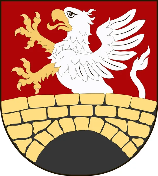 Escudo de armas de Gmina Zamosc en Lublin Voivodato de Polonia — Vector de stock