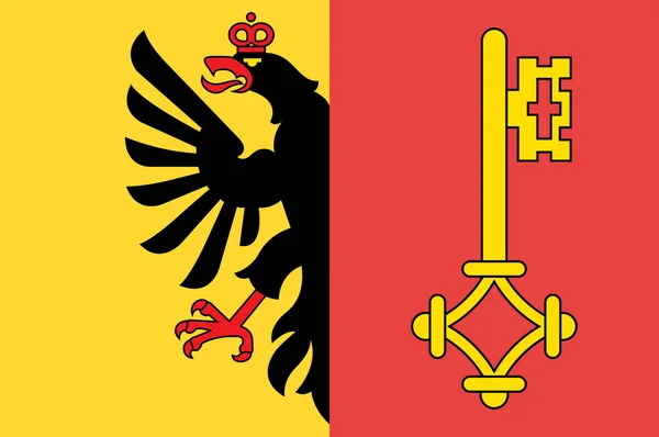 Bandiera della Repubblica e Cantone di Ginevra in Svizzera — Vettoriale Stock