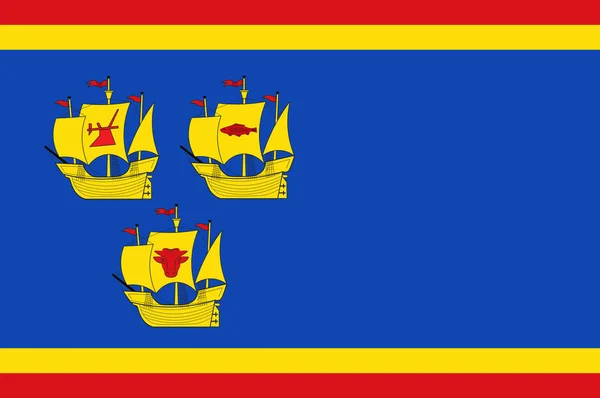 Nordfrieslands flagga i Schleswig-Holstein i Tyskland — Stock vektor