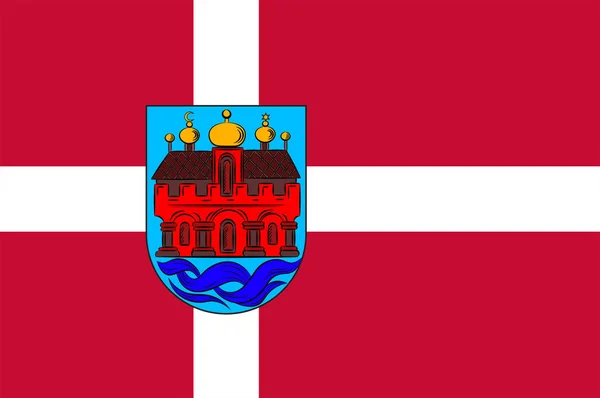 Bandeira de Aalborg na Jutlândia do Norte Região da Dinamarca — Vetor de Stock