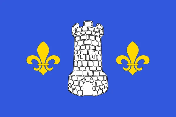 Bandera de Nontron en Dordoña de Nuvelle-Aquitania es la más grande — Archivo Imágenes Vectoriales