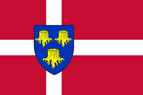 Bandeira de Allerod Kommune é um município da Dinamarca — Vetor de Stock
