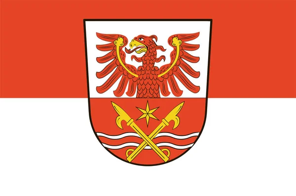 マルカシュ オーダーランドの旗は ドイツのブランデンブルクの地区です ベクトルイラスト — ストックベクタ