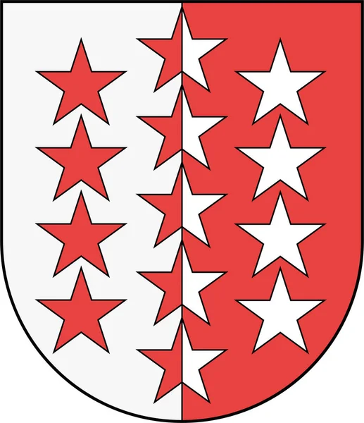 Wappen des Kantons Wallis in der Schweiz — Stockvektor