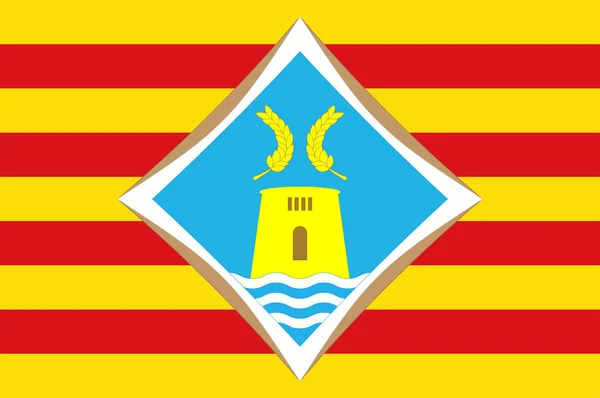 스페인 발레 아레스 제도의 포르멘테라의 국기 — 스톡 벡터