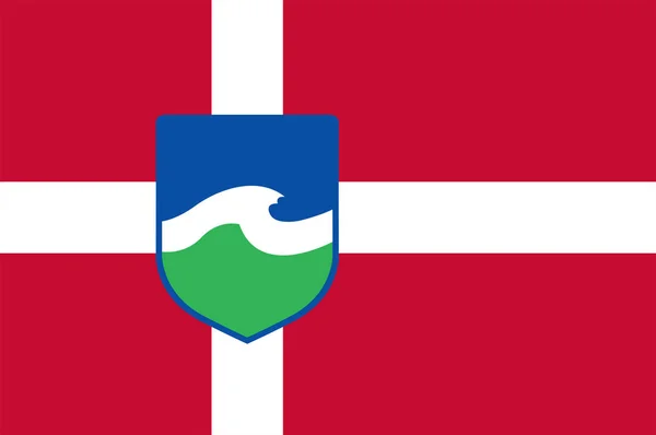 Gribskov の旗はデンマークの自治体です。 — ストックベクタ