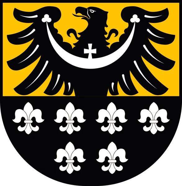 Wappen des Kreises Trzebnica in der niederschlesischen Woiwodschaft o — Stockvektor