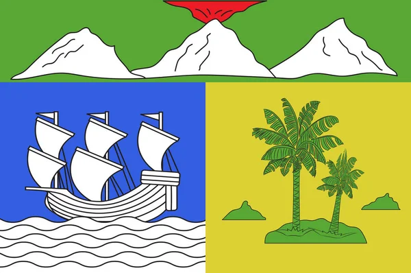 Drapeau de Saint-Denis à la Réunion — Image vectorielle