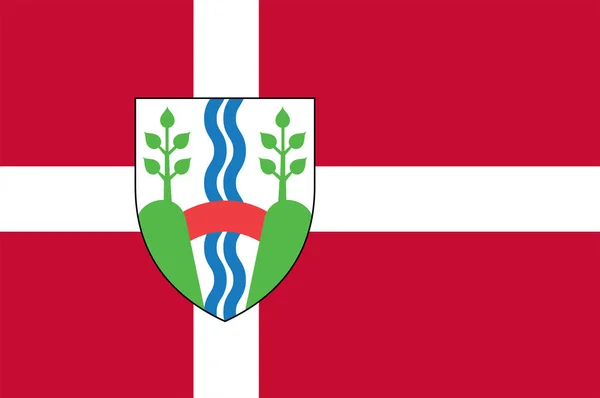 Drapeau de Vejle dans la région du sud du Danemark — Image vectorielle