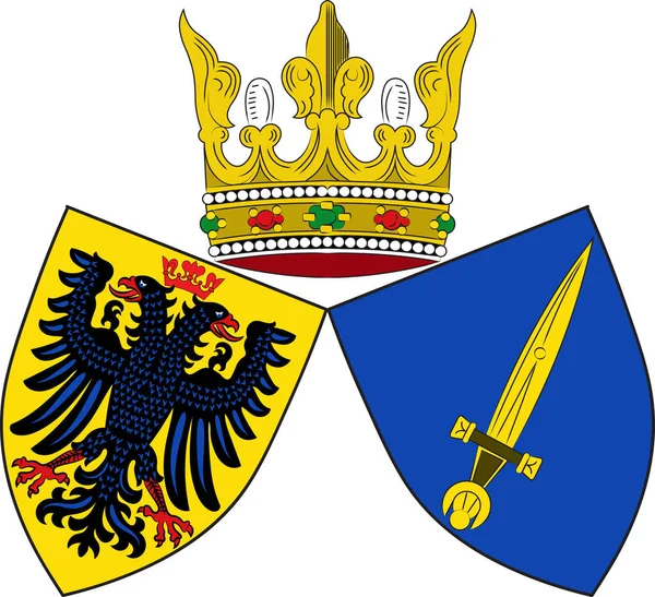北ライン・ウェストファリアのエッセンの紋章、ドイツ — ストックベクタ