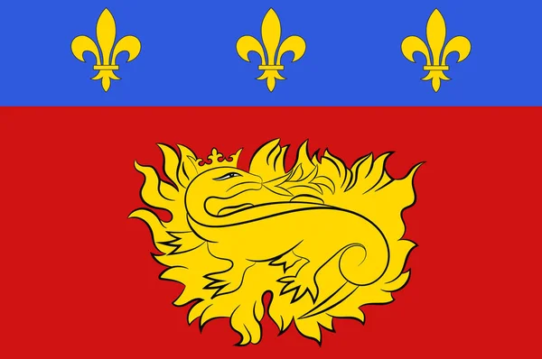 Флаг Сарла-ла-Канеды в Дордони из Нувель-Аквитании - й — стоковый вектор