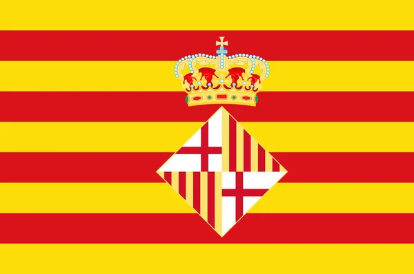 西班牙巴塞罗那国旗 — 图库矢量图片