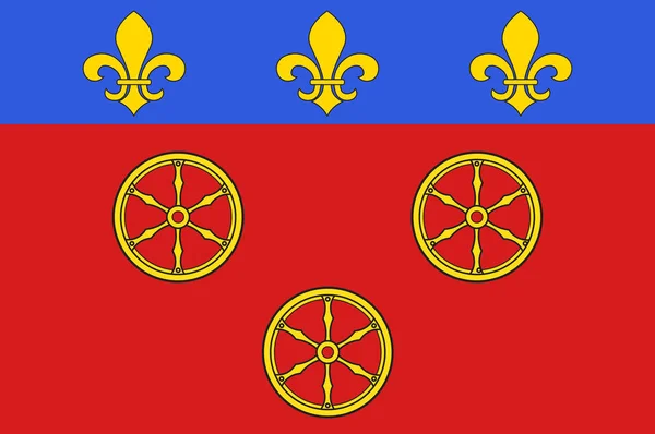 Az Occitanie Aveyron-ban található Rodez zászlaja Franciaországban — Stock Vector