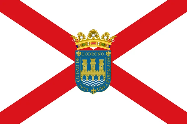 Flaga Logrono w La Rioja, Hiszpania — Wektor stockowy