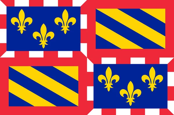 Bandiera della Borgogna, Francia — Vettoriale Stock