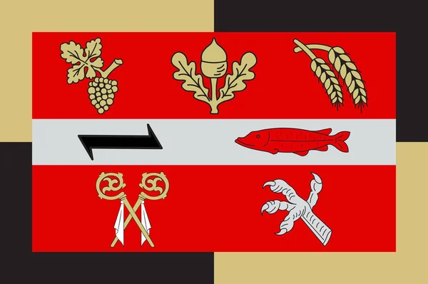 Rheinland-Palatinate, Almanya içinde Alzey-Worms içinde Eich bayrağı — Stok Vektör