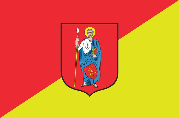 Flagga Zamosc stad i sydöstra Polen — Stock vektor