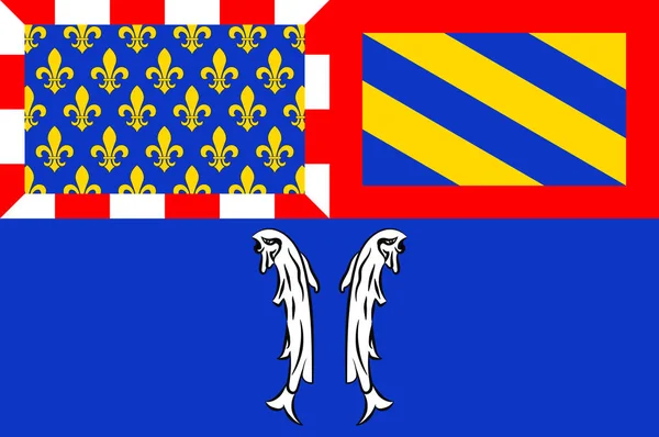 Bandera de Montbard en Beaune de Cote-dOr de Borgoña, Francia — Vector de stock