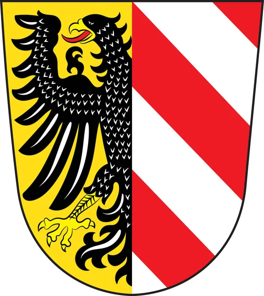 Escudo de la ciudad de Núremberg en Baviera, Alemania — Vector de stock