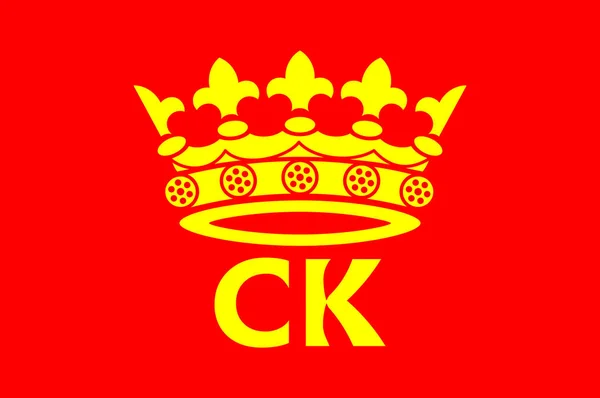 Swietokrzyskie 주 중앙 폴란드에서 키엘 체의 국기 — 스톡 벡터