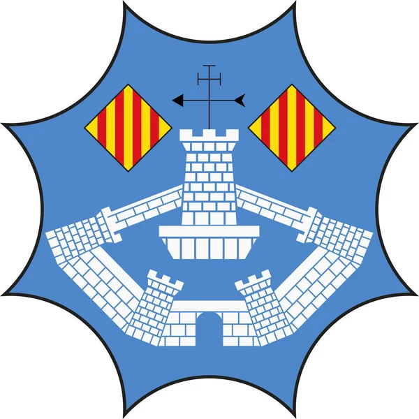 Escudo de armas de Menorca de las Islas Baleares en España — Vector de stock