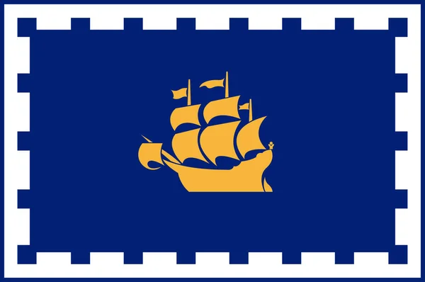 Flagge der Stadt Quebec in Kanada — Stockvektor